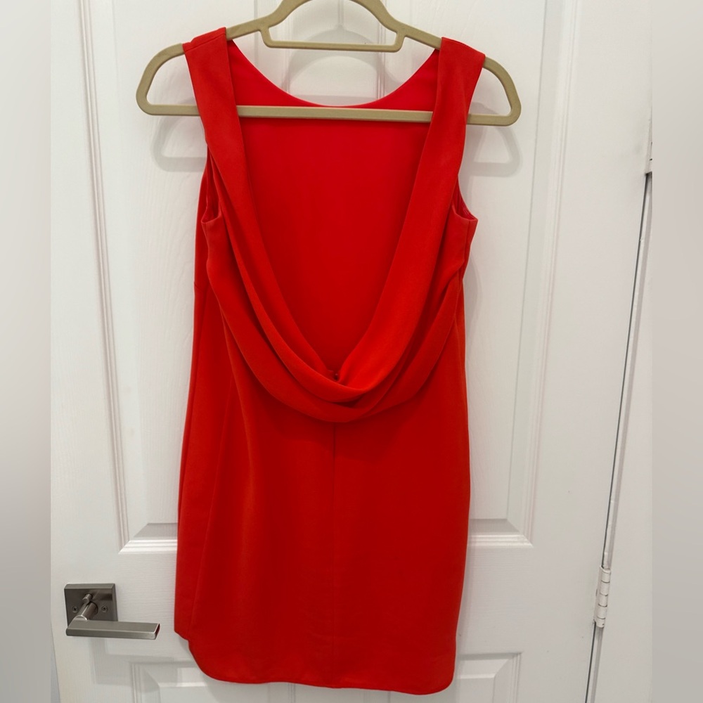 BCBGMaxAzria Back-less Drape Red/Orange Dress